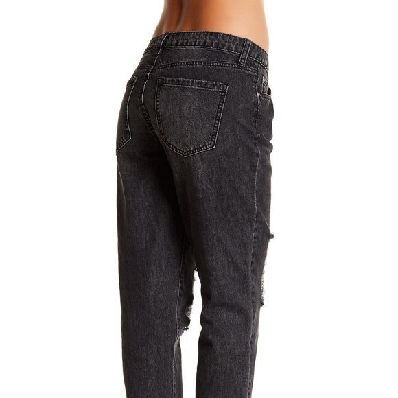 Black Ashley Mason Lace Knee Distress Kendal Jeans - Picture 4 of 13